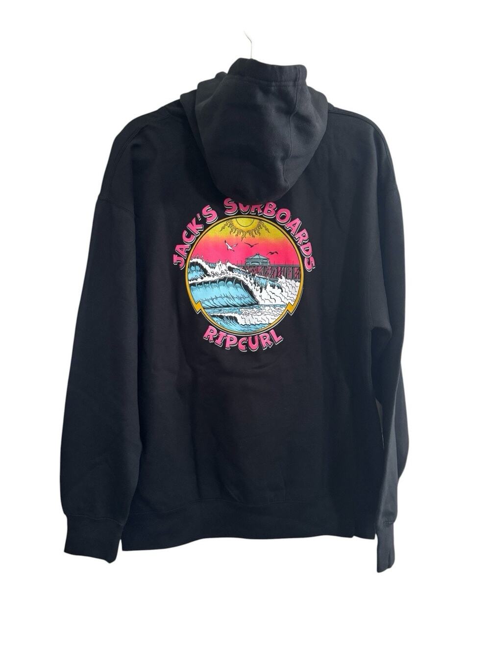 NWT Rip Curl x Jacks Surf Shop Huntington Beach Pier Hoodie Large Black #NE